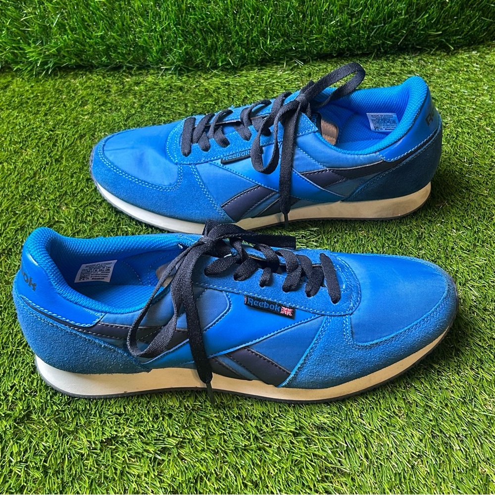 Reebok Royal Alpine Mens Sneakers Blue Suede Nylon Low Top J95486 Size 11.5 - Picture 2 of 7